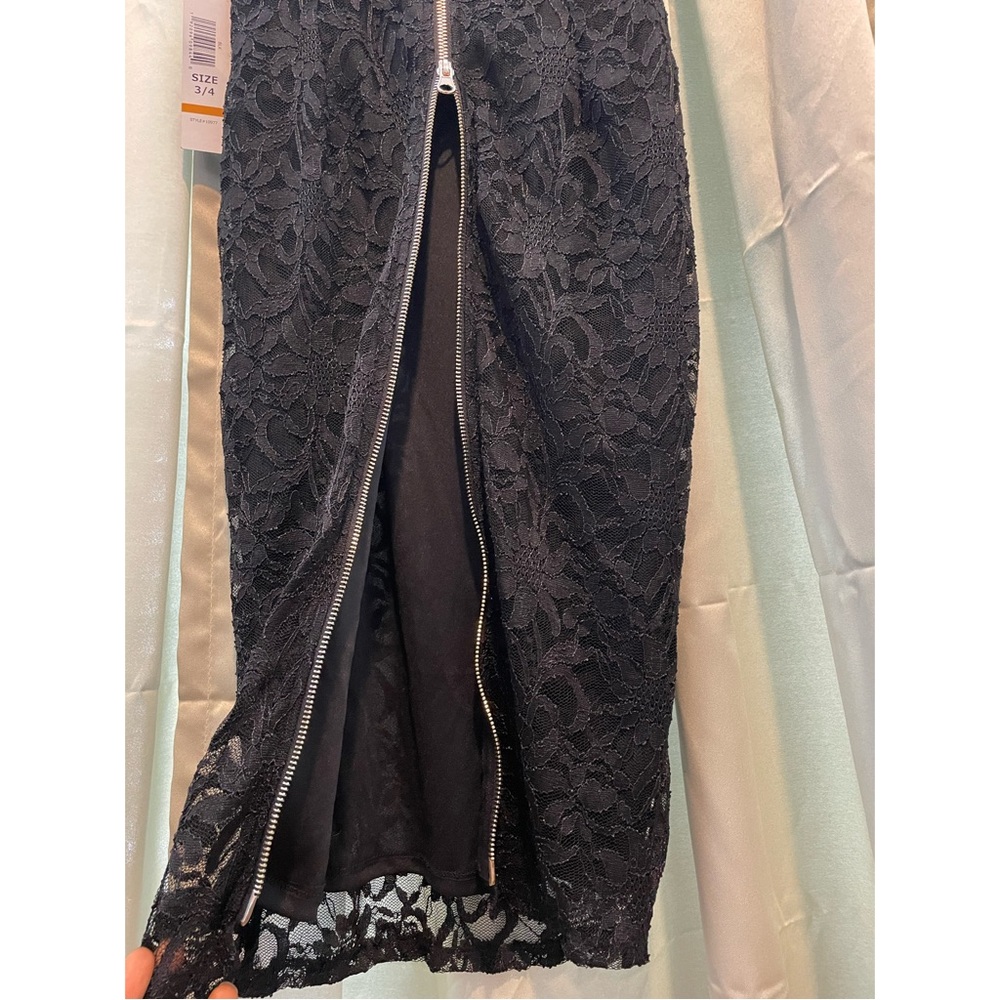 Strapless fullback zipper black dress